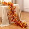 Autumn Garland Maple Leaves with 50 LED Artificial Sunflower Berry Vine